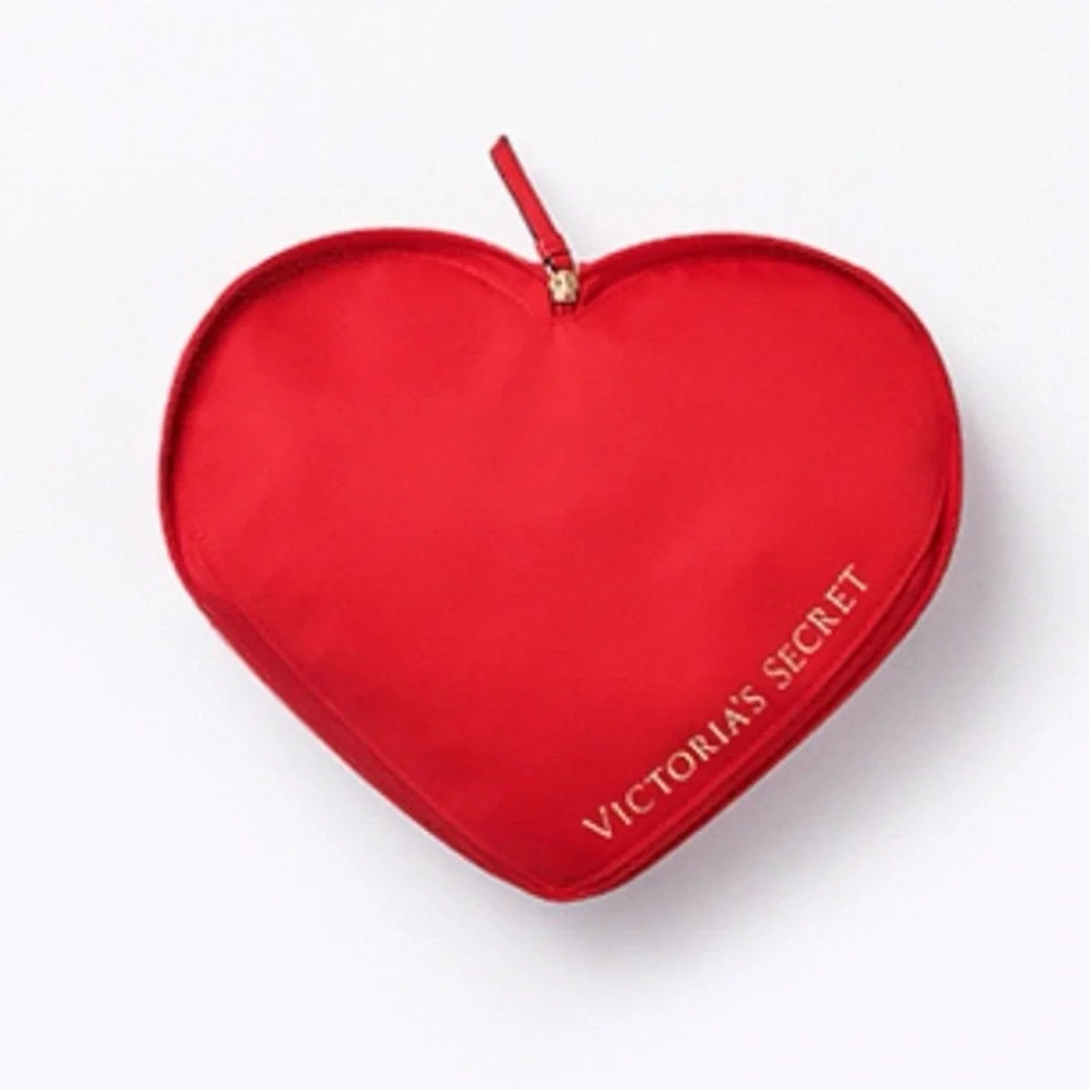 Victoria Secret Red Heart Tote Packable Travel Bag Valentine Nylon OS